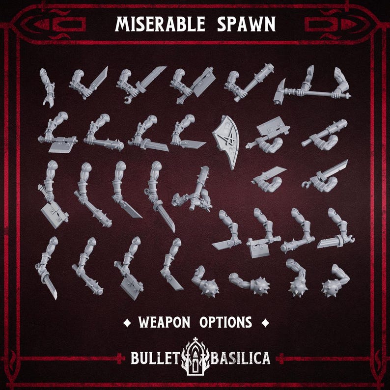 Miserable Spawn Weapons Set Alternative Grimdark Wargame Roleplay ...