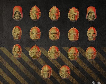 Full Metal Brothers Heads x17 SciFi Wargame Roleplay 32mm 3D DakkaDakka BASES NOT INCLUDED
