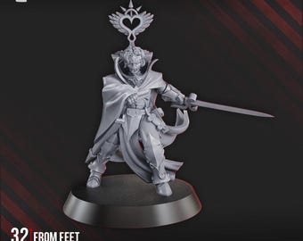 Abbatissa Elvira Vespertilion Maidens of Vengence SciFi Wargame Rollenspel 32 mm 3D DakkaDakka