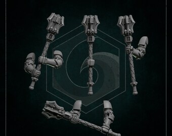 Zweihandhämmer x8 SciFi Space warriors Wargame SM Skalierte Heroic 32 mm Greytide Studio