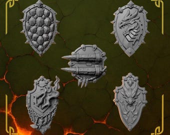 Anvil Wardens Shields x10 Eldödlor SciFi-krigsspel 3D-utskrift Greytide Studio