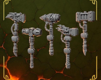 Anvil Wardens Hammers x10 Fire Lizards  SciFi Wargame 3D Print Greytide Studio