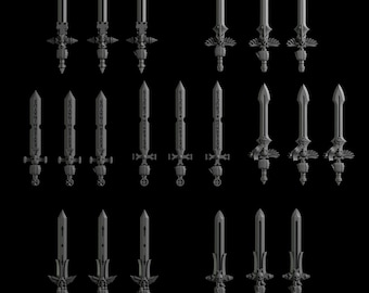 Swords x21 SciFi Space Warriors Wargame SM Scaled Heroic 32mm Greytide Studio