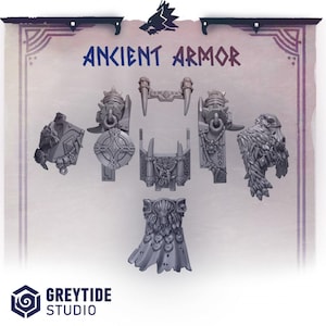 Primal Hounds Dreadnought Ancient Armor Set SciFi Wargame 3D Print Greytide Studio