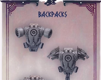 Primal Hounds Backpacks x10 SciFi Wargame 3D Print Greytide Studio