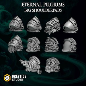 Große Schulterpolster SciFi Space warriors Wargame SM Skalierte Heroic 32mm Greytide Studio