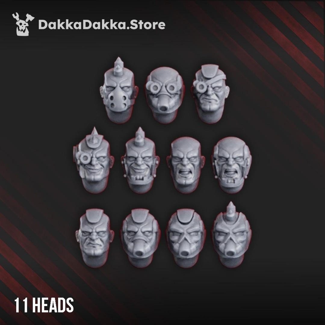 Colossus Squad Heads Set X11 Scifi Wargame Roleplay 32mm 3D Dakkadakka ...