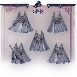 Primal Hounds Capes x5 SciFi Wargame 3D Print Greytide Studio