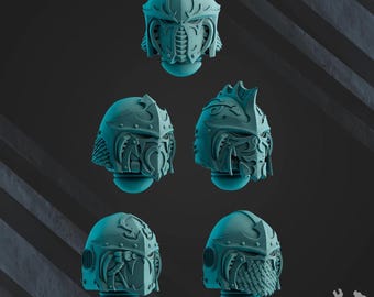 Scylla Miniatures Legion und Omega Head Set x20 SciFi Wargame Rollenspiel 32 mm 3D DakkaDakka