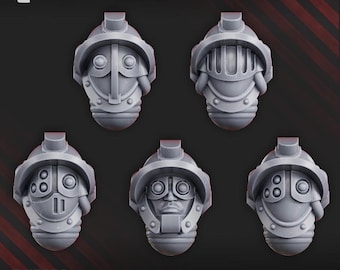 3D-geprinte Pluto's gemechaniseerde liquidatiekoppen set x12 SciFi Wargame Rollenspel 32 mm DakkaDakka