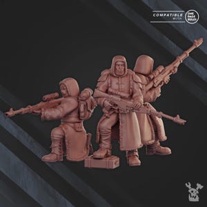 Frostborn Division Snipers Squad SciFi Wargame Roleplay 32mm 3D DakkaDakka BASES NOT INCLUDED