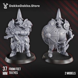 Verdugo Inquisitorial Shield & Machinegun 3D Print Resin Miniature | Grimdark Wargame Bits | DakkaDakka | BASER INGÅR INTE