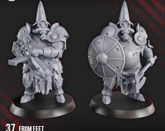 Verdugo Inquisitorial Shield & Machinegun 3D プリント樹脂ミニチュア |グリムダーク ウォーゲーム ビット |ダッカダッカ |ベースは含まれません