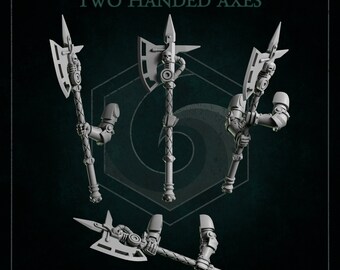 Zweihandäxte x8 SciFi Space warriors Wargame SM Skalierte Heroic 32 mm Greytide Studio