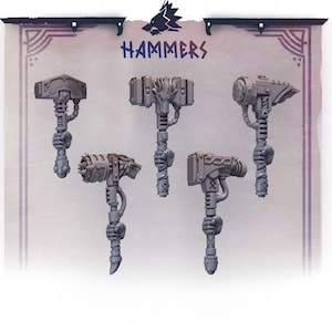 Primal Hounds Hammers x10 SciFi Wargame 3D Print Greytide Studio