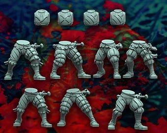 Set de 5 cuerpos de infantería ligera Landsknecht, fantasía, histórico, heroico, 32 mm, bases reptilianas de los Señores Supremos (no incluidas)