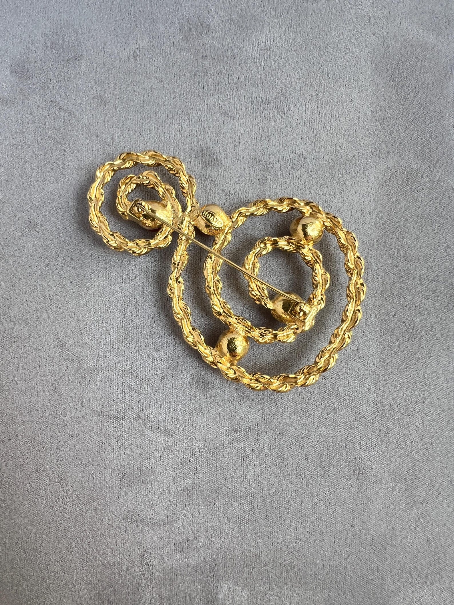 Large Vintage Signed Avon Gold Rope /musical Note Theme Brooch Pin Faux ...