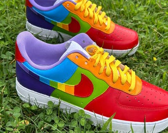 Custom Rainbow Air Force 1 Shoes - Hand Painted Colorful Sneakers