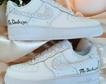 Custom Air Force 1 Bridal Sneakers – Spring Wedding Shoes