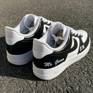 Black Groom Sneakers - Personalized Wedding Shoes Men - Custom Initials & Mr Groom image 7