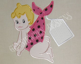 Applique Vintage Baby machine embroidery designs for 5x7 and 6x10 hoop