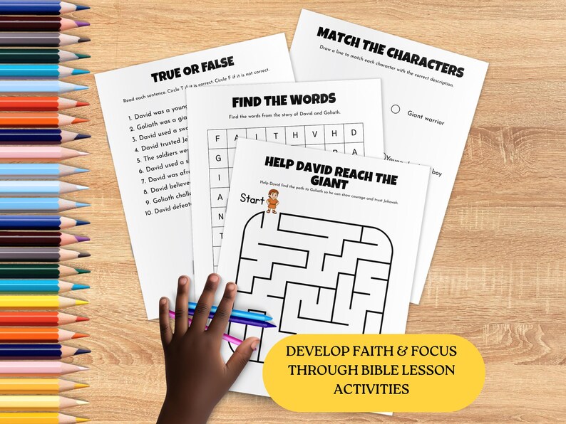 David and Goliath Bible Activity Pack – Printable Worksheets for JW ...