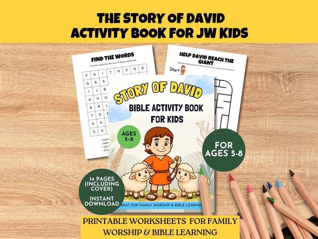 David and Goliath Bible Activity Pack – Printable Worksheets for JW ...