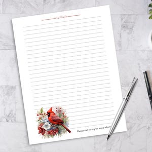 Papelaria para escrever cartas para impressão, modelo de carta de convite para estudo, suprimentos para o ministério, desenhos em branco com linhas e sem linhas, pássaros, download digital