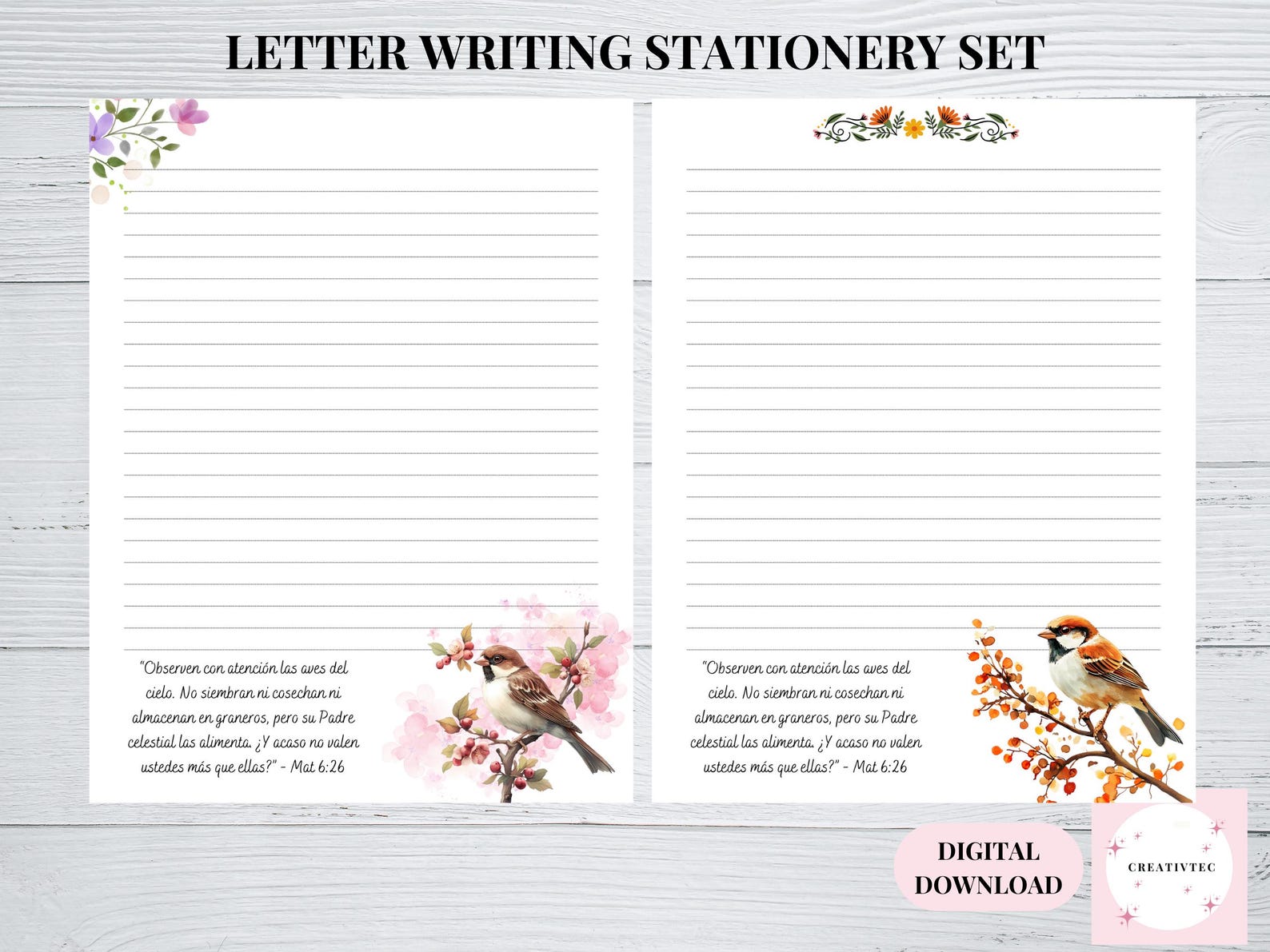 Numbered Scripture Writing Paper JW Letter Writing Stationery Set Printable Paper, A4 US Letter ...