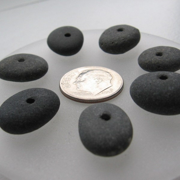 Drilled Lake Superior Basalt Zen Stone Pebble Beads