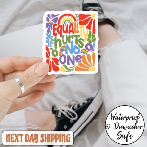 Pegatina/imán para coche LGBT "La igualdad no daña a nadie", pegatina del Orgullo Arcoíris, pegatina de Igualdad de Derechos, pegatina del Mes del Orgullo, pegatina LGBTQ+, regalos LGBTQ+