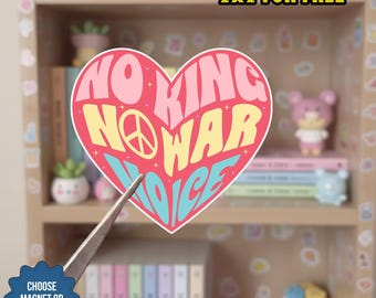 No Kings No ICE No Wars Vinyl Decal Sticker ,Anti Trump Political Protest Sticker ,Resist Movement Activist Car Laptop Window Sticker