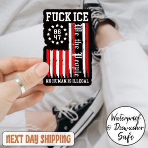 Sticker/Aimant de voiture Fuck ICE, Abolish ICE Sticker, 20 % des bénéfices reversés, Aucun humain n'est illégal, Sticker politique, Résiste à la glace