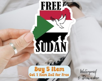 Free Sudan Sticker, Support Sudan Magnet, Sudanese Relief, Activist Sticker, Human Right Sticker, Protest Supporter Gift, Charity Sticker