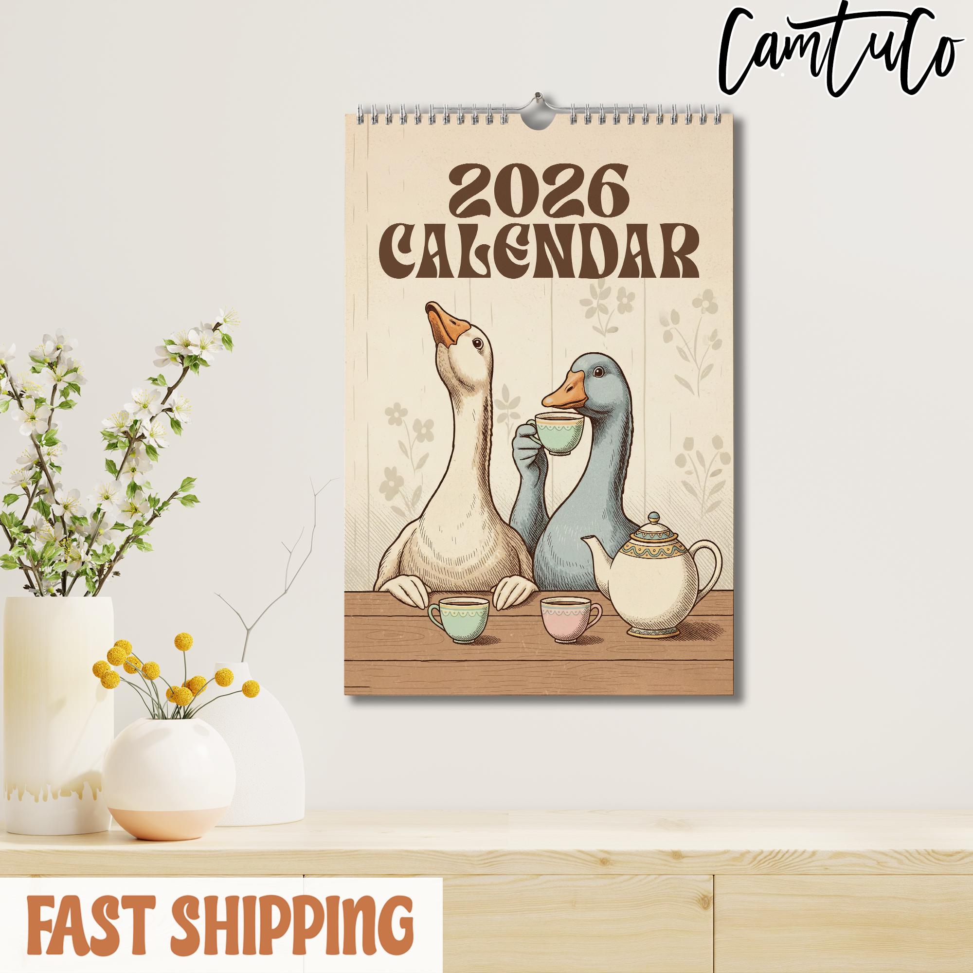 Discover Goose 2026 Desk Calendar, A Year of Goose, Funny Goose, Home Decor, Gift for Goose Lovers