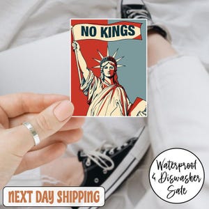 Adesivo/ímã de carro anti-Trump "No Kings Liberty", adesivo antifascista para democratas e liberais, adesivo "Proteja a democracia", "No King in American"