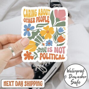 Sticker Caring About People is geen politieke sticker/automagneet, sticker Caring About People of mensenrechten zijn geen politieke anti-Elon-bumper