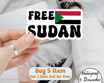 Free Sudan Sticker, Support Sudan Magnet, Sudanese Relief, Activist Sticker, Human Right Sticker, Protest Supporter Gift, Charity Sticker