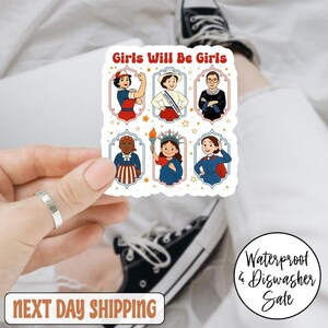 Girls Will Be Girls Patriotischer Feminist 4. Juli Anti Trump Aufkleber / Automagnet, Vaterländischer Feminist 4.Juli, starke amerikanische Frauen