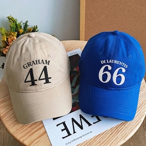 Embroidered Baseball Cap: "Graham 44", "Di Laurentis 66", Briar University Hat, Off Campus Series Bookish Hat, Hockey Romance Baseball Hat