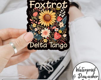 Adesivo/magnete per auto anti-Trump "Floral Foxtrot Delta Tango", adesivo FDT, magnete per auto anti-Trump discreto, magnete per auto con regalo "Fck Trump", liberale