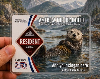 Sea Otter National Park Pass Sleeve , Spirit Animal Wildlife Card Protector , Gift for Nature Lovers