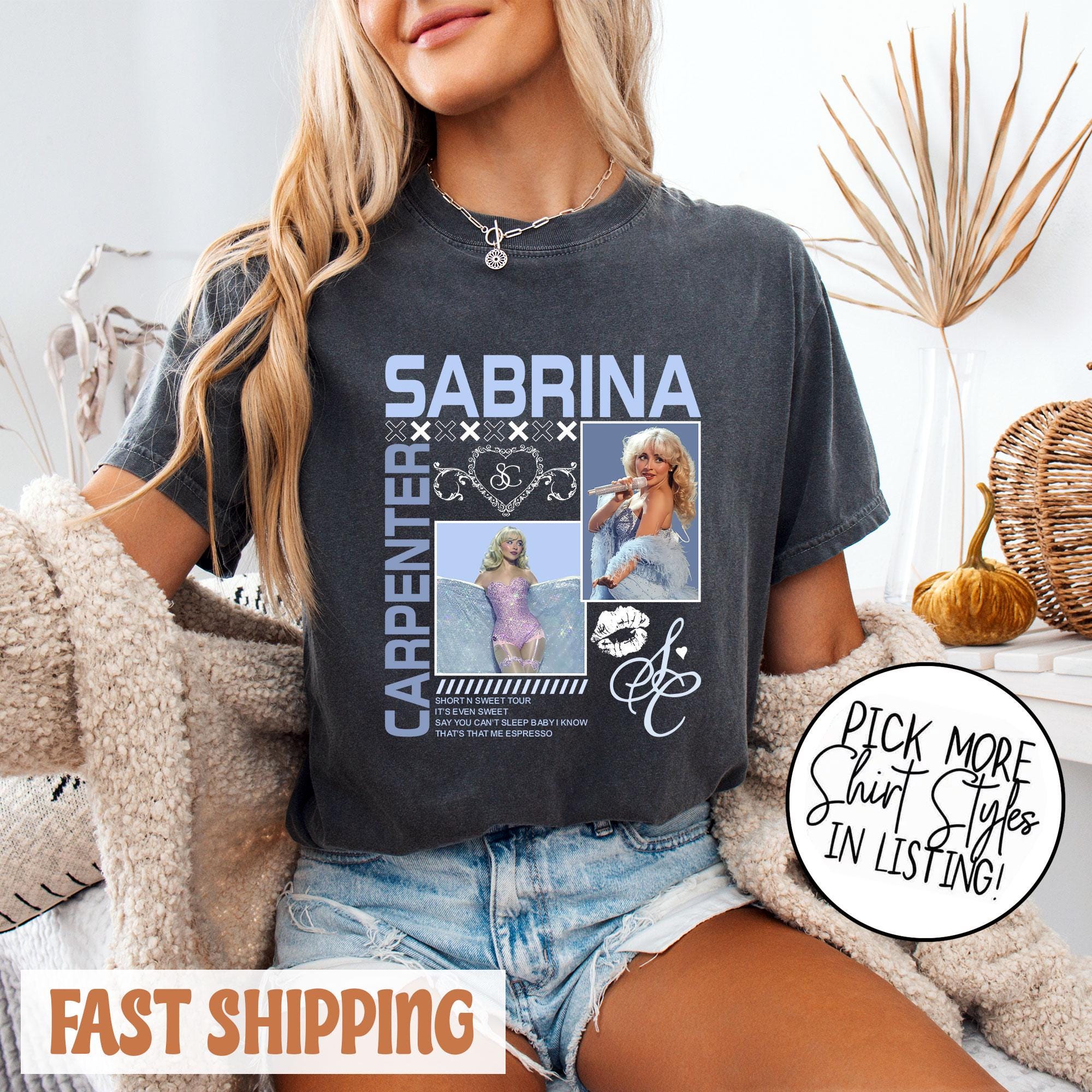 TMGE Vinyl JKT T-shirts（SABRINA HEAVEN） XJAYJZN Sabrina Carpenter Tour Merch T-Shirt Women/Men Logo