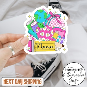 Autocollant personnalisé damier pour la rentrée des classes pour enseignant, Autocollant personnalisé nom d'enseignant, Sticker enseignant, Cadeaux personnalisés pour enseignant, Rentrée des classes