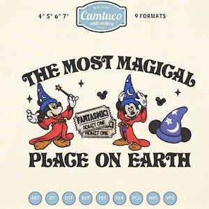 Most Magical Place on Earth Park Inspired Machine Embroidery Design. Mouse And Friend Design