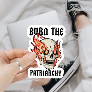 Brennen Sie das Patriarchat feministische Frauenrechte-Aufkleber, Frauenrecht-Geschenk, Aufkleber der sozialen Gerechtigkeit, Gleichheits-Aufkleber, Achtung der Rechte der Frauen