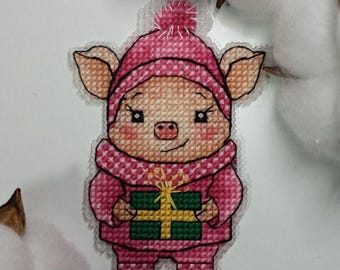 3D クロスステッチ PDF パターン - 三匹の子豚。装飾用のおもちゃ