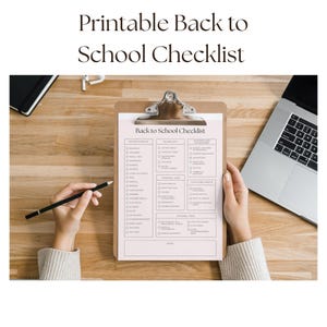 Printable Back to School Checklist | Editable School Supplies List | Kids, Teens, College Prep PDF | First Day of School Planner