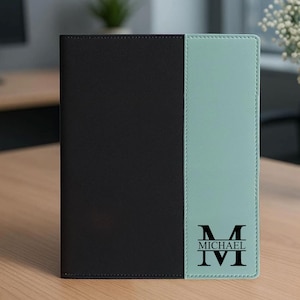 Engraved Leather Portfolio, Personalized Business Portfolio, Custom Monogram Leather Padfolio, Graduation Gift, Office Gift for Coworkers