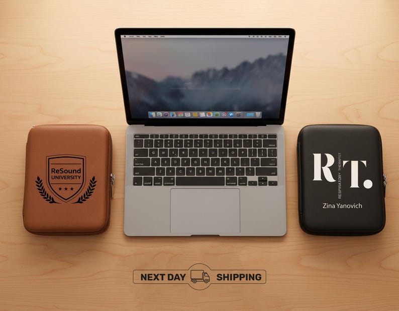 Personalized Tech Case Personalized Leather Cord Case, Custom Company, School or Hospital Logo ...